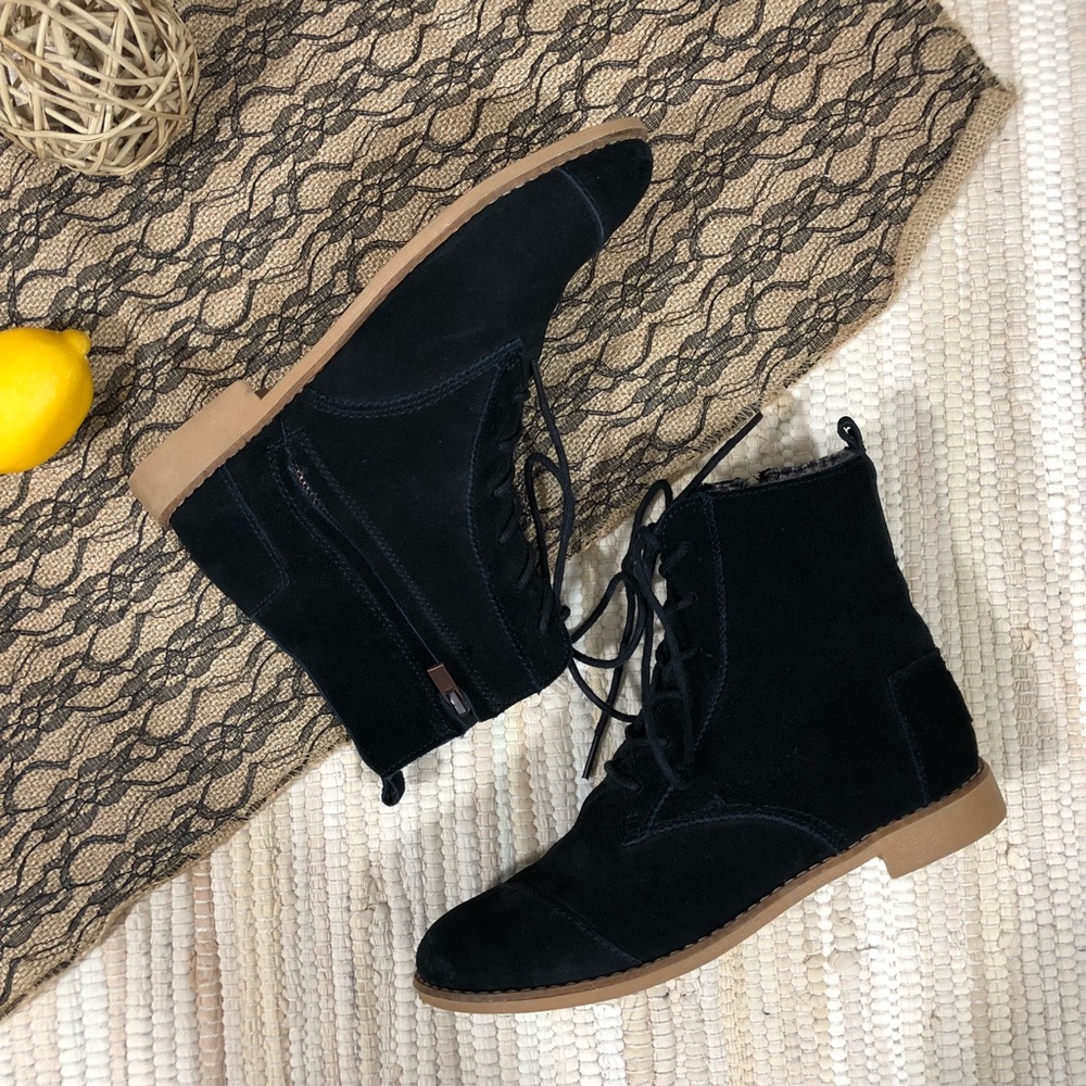 TOMS Black Suede Alpa Boots